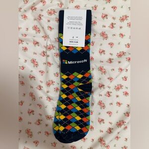 Microsoft Multicolor Argyle Socks NWT